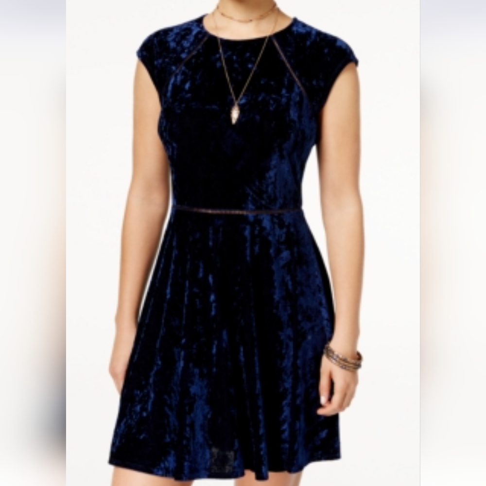 NWT B.DARLIN Elegant Velvet Blue Dress